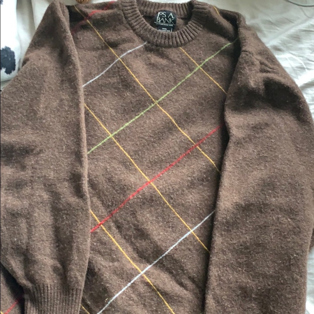 Y2K BROWN ARGYLE SWEATER